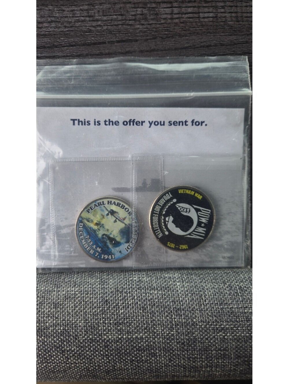 United States Commemorative Coins Set Pearl Harbor & Vietnam War POW-MIA